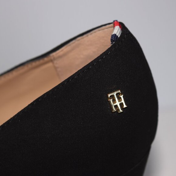 TOMMY HILFIGER Abilene Black Faux Suede Pointed Toe Heels Pumps Size 8.5 - Picture 5 of 11